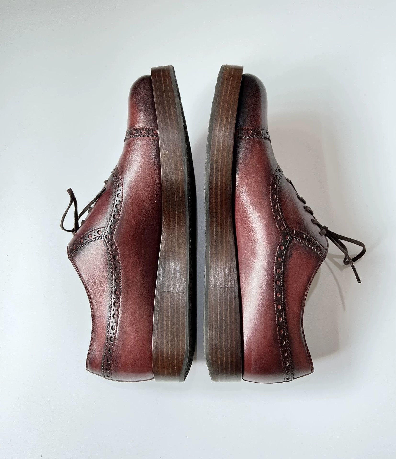 Gucci Gucci Brown Burnished Wingtip Oxford Shoes 8.5 Size US 8.5 / EU 41-42 - 6 Thumbnail