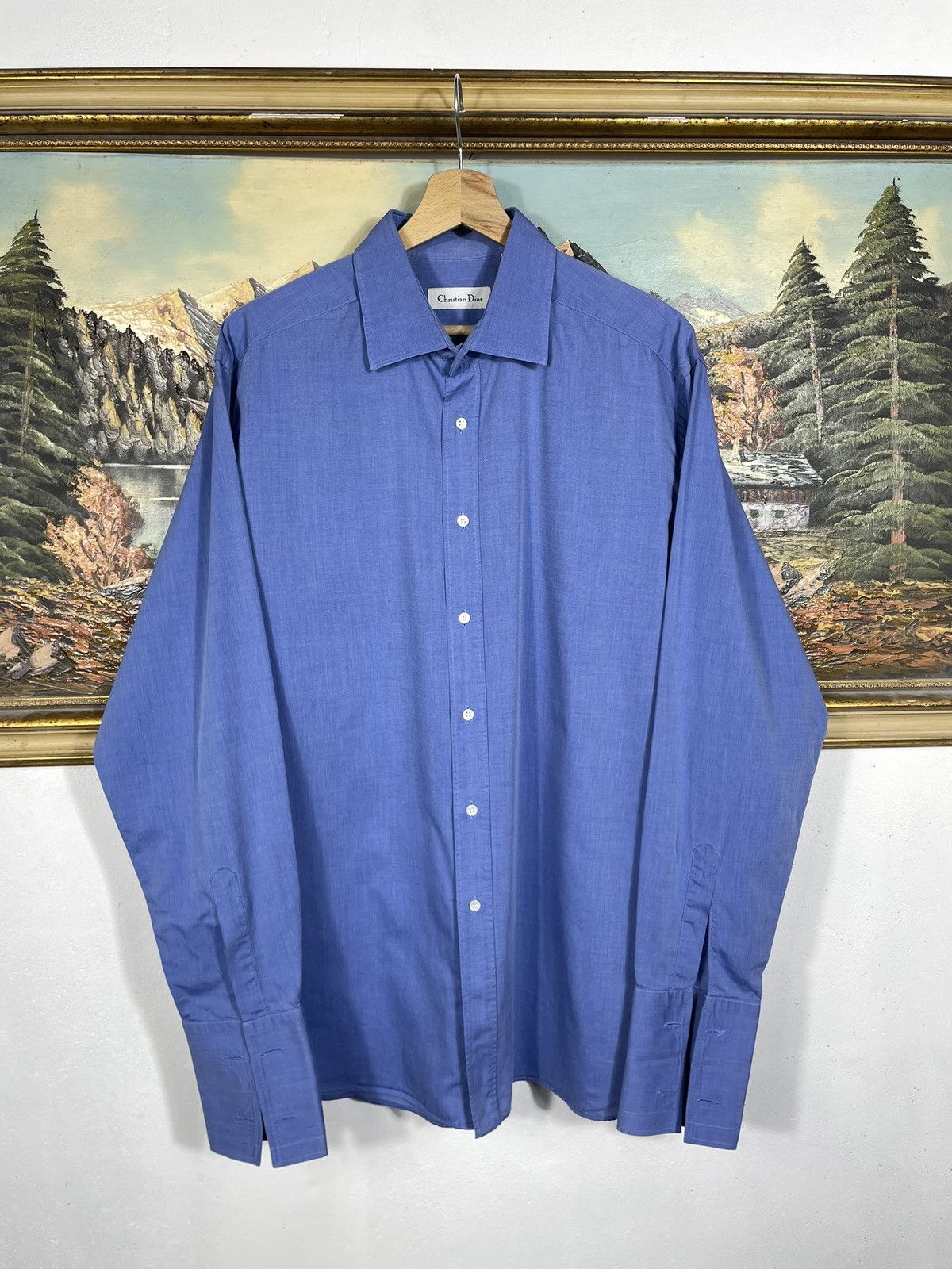 Christian Dior Monsieur Christian Dior Vintage Blue Button Ups Shirt Old Money Size US XL / EU 56 / 4 - 1 Thumbnail