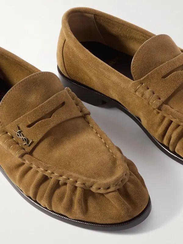 Saint Laurent Paris os11x0126 Le Loafer Suede Loafers in Brown Size US 8 / IT 38 - 4 Thumbnail