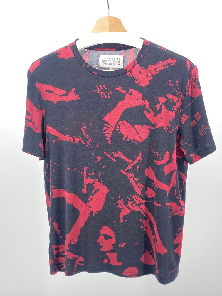 Pre-owned Maison Margiela Fw16 Rock'n'roll T-shirt In Black Red