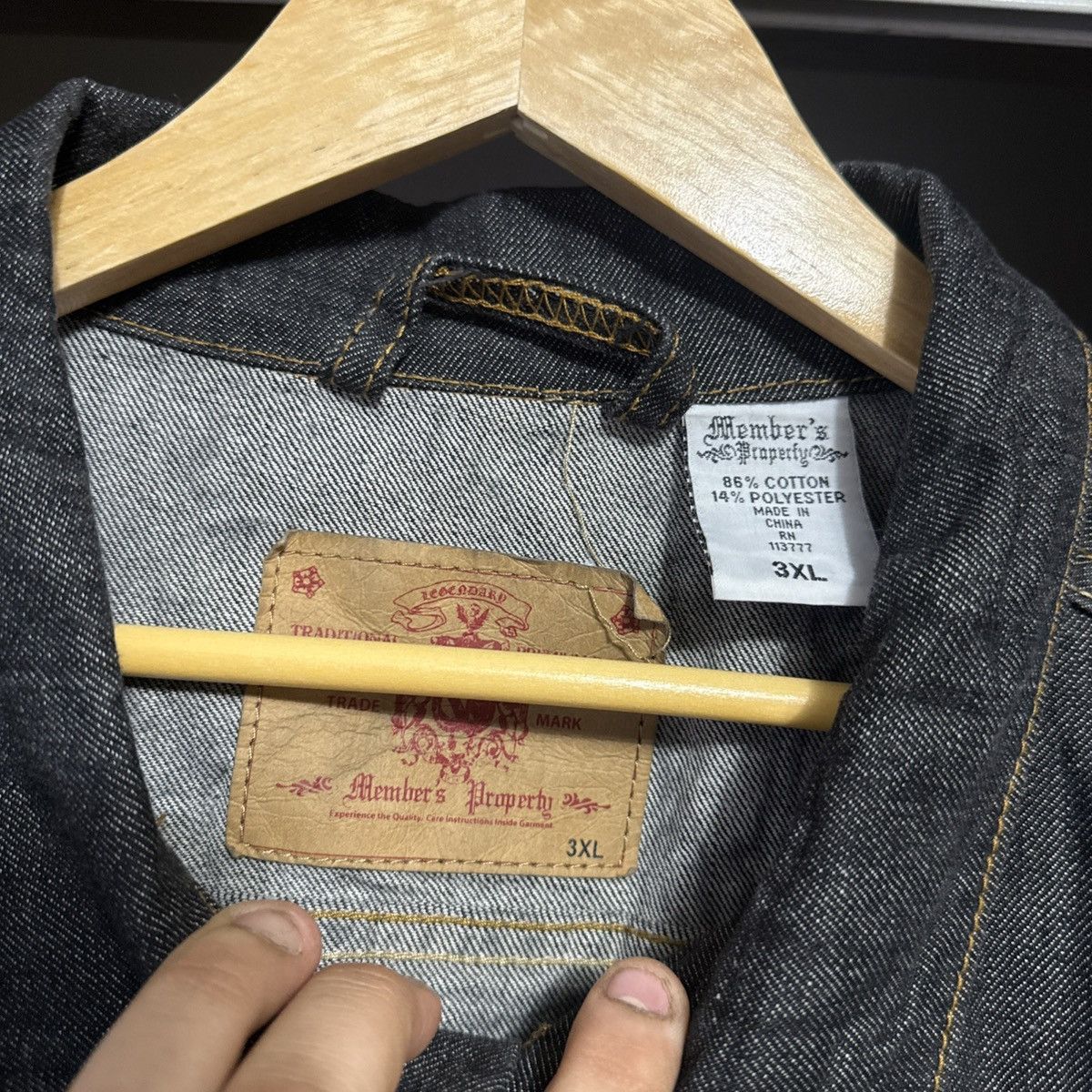 Other Members Property Denim Blue Button Long Sleeve Men's Sz 3XL Size US XXL / EU 58 / 5 - 3 Thumbnail