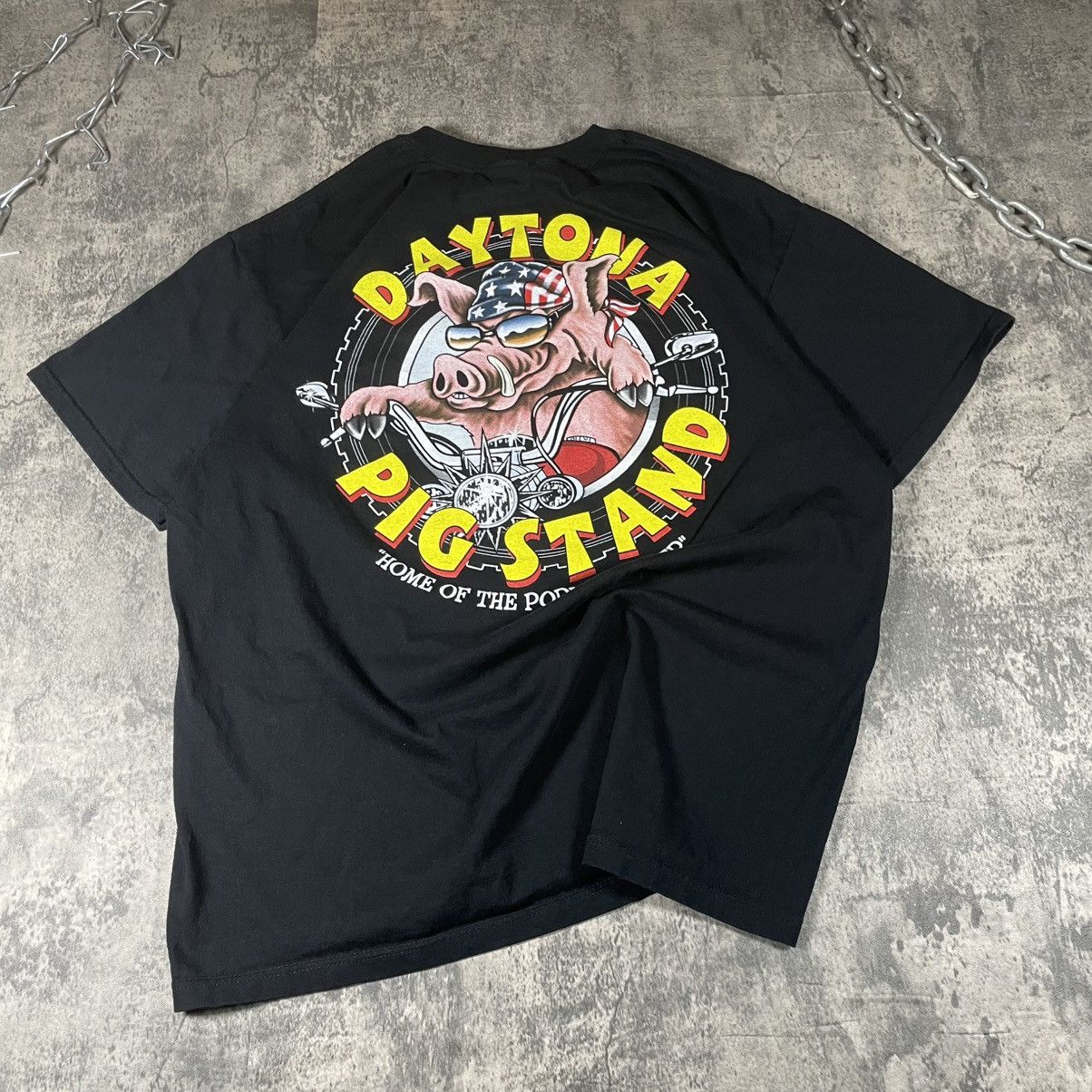 Other Daytona Pigs Stand Chopper Vintage 90s Tshirt Size US XL / EU 56 / 4 - 1 Thumbnail