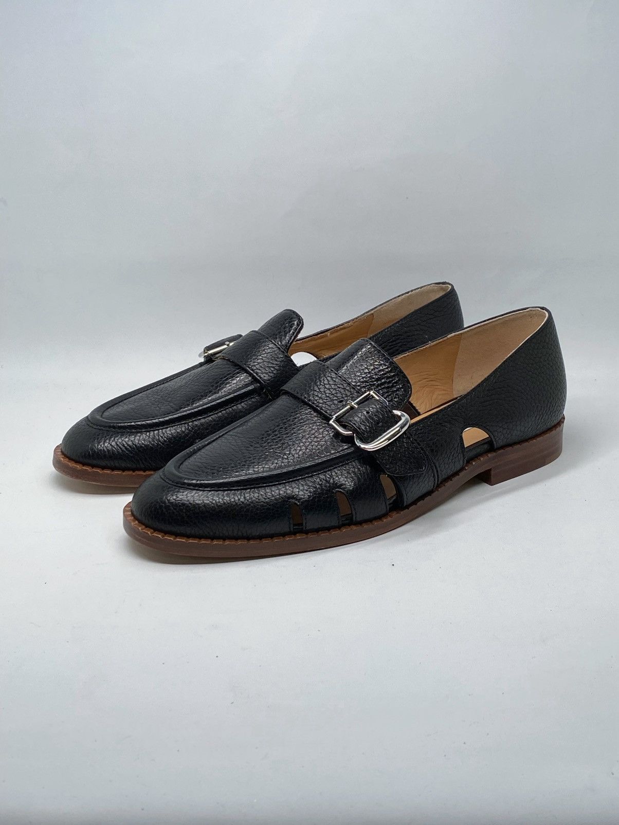 Gabriela Hearst Gabriela Hearst cutout pebbled-leather loafers size 38.5 Size US 8.5 / IT 38.5 - 1 Thumbnail