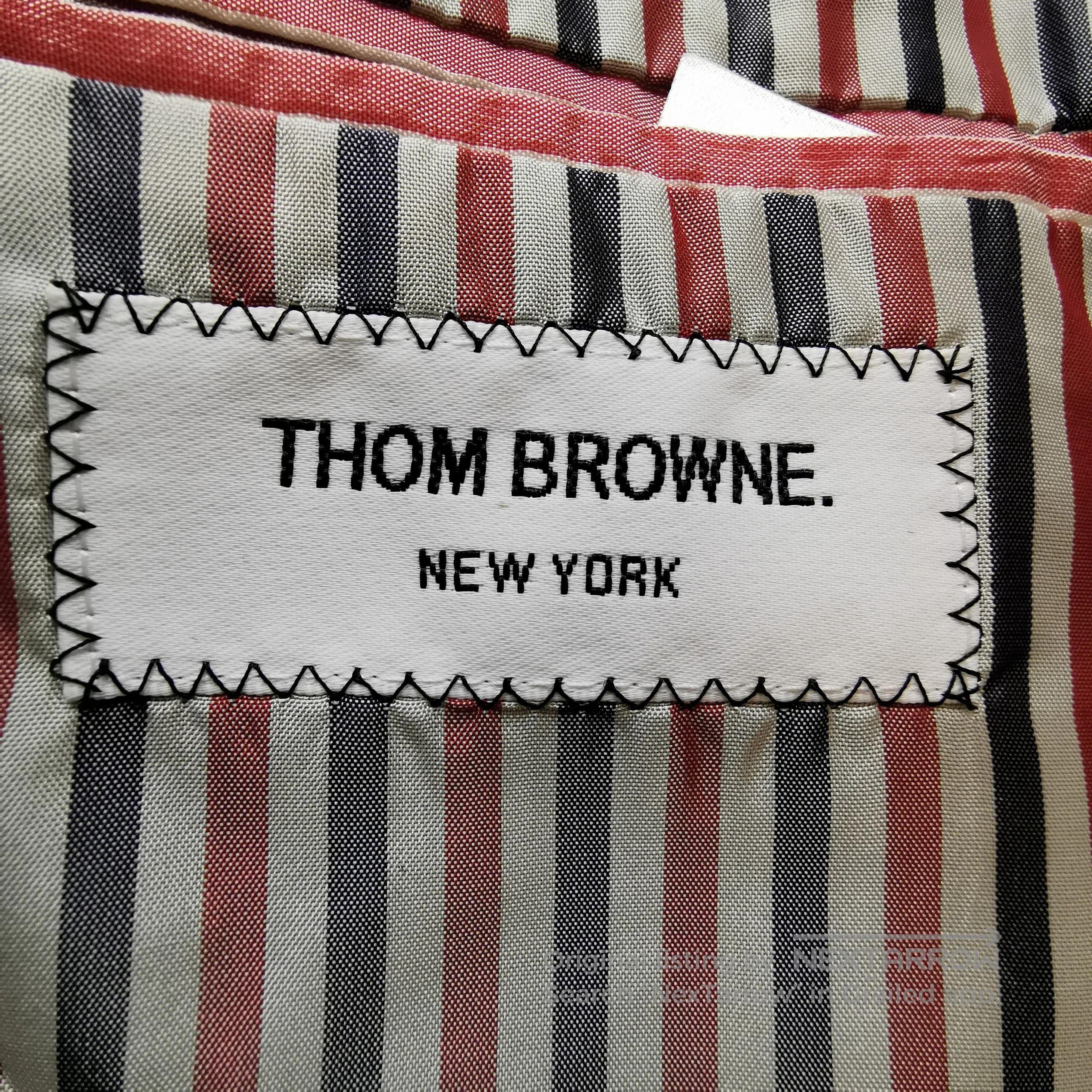 Thom Browne Gray Cream Striped V. Size M / US 6-8 / IT 42-44 - 4 Thumbnail