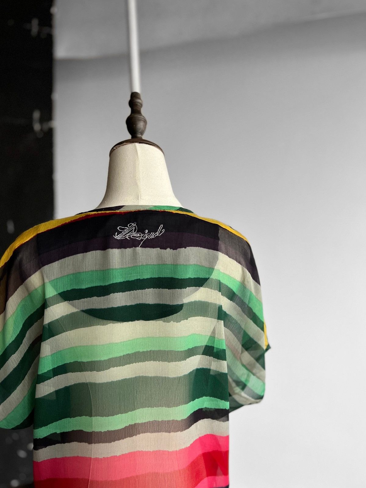 Designer × Desigual Desigual Womens Multicolor Striped Bohemian Lined Blouse Top Size XL / US 12-14 / IT 48-50 - 4 Thumbnail