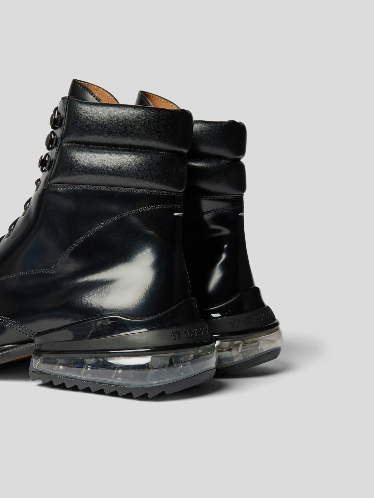 Maison Margiela o1y1124 Lace-Up Boots With Label Details In Black Size US 12 / EU 45 - 2 Thumbnail