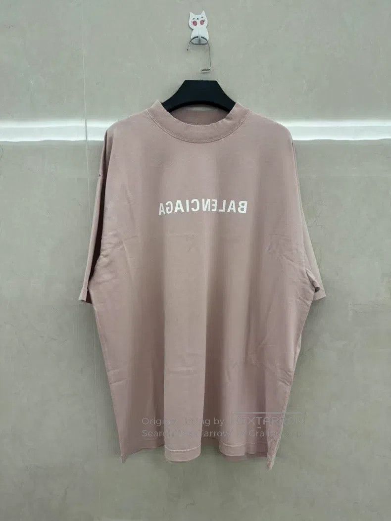 Balenciaga Balenciaga Pink Letter Short Sleeve Size US L / EU 52-54 / 3 - 1 Thumbnail