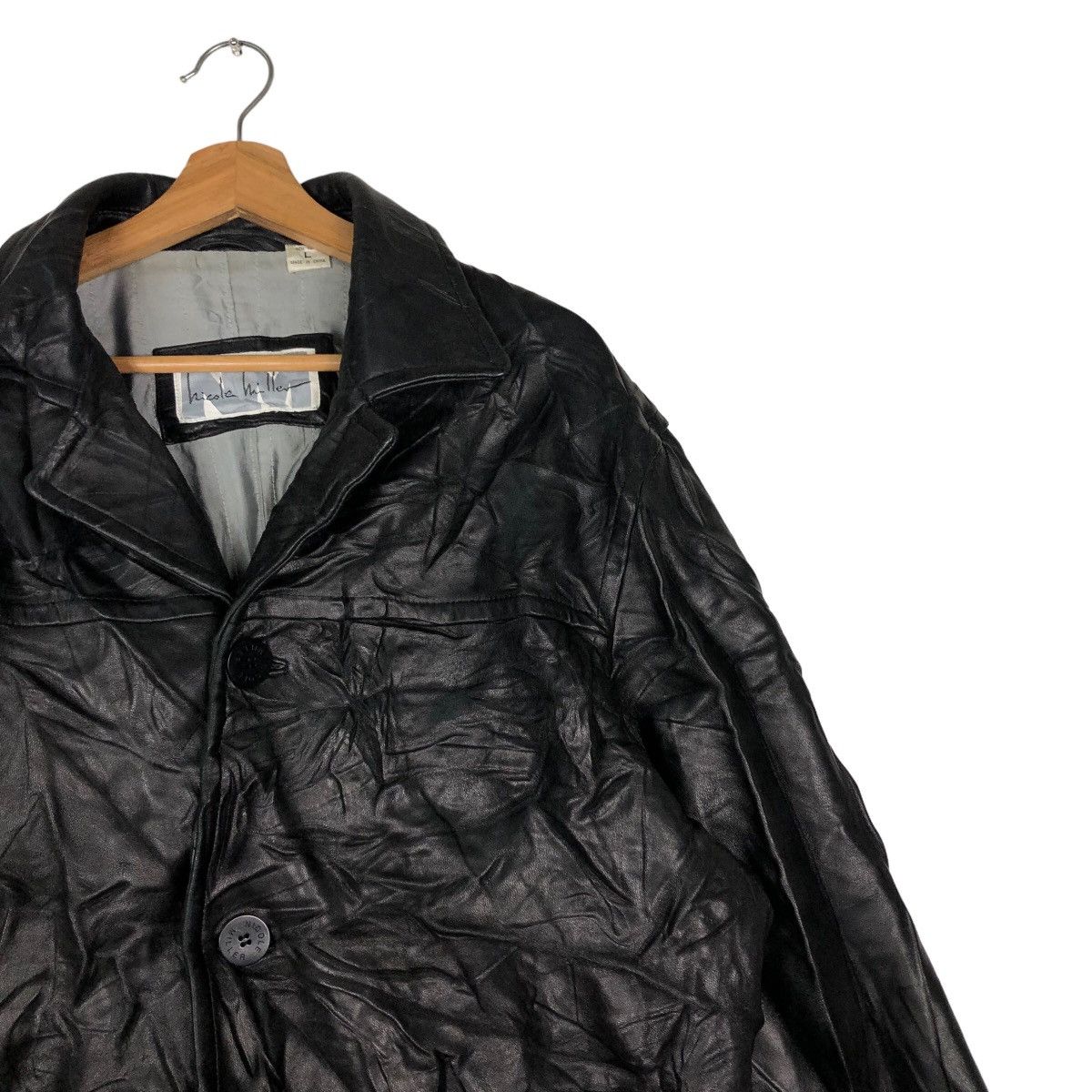 Genuine Leather 🔥Vintage Genuine Leather Jacket Double Breast Nicole Miller Size US L / EU 52-54 / 3 - 6 Thumbnail
