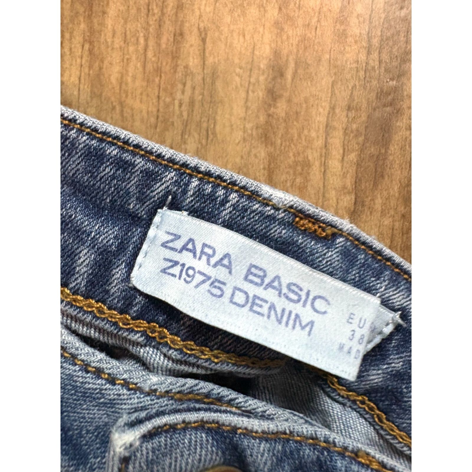 Zara ZARA Jeans Womens Size 6 Blue 28 x 27 Denim Beaded Cuffed Ankle Slimming Bottom Jeans Womens Men’s? Size 28" / US 6 / IT 42 - 5 Thumbnail