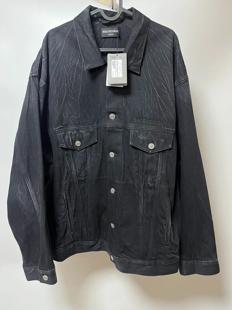 Balenciaga Balenciaga Black washed denim water ripple Paris logo deni Size US S / EU 44-46 / 1 - 2 Thumbnail