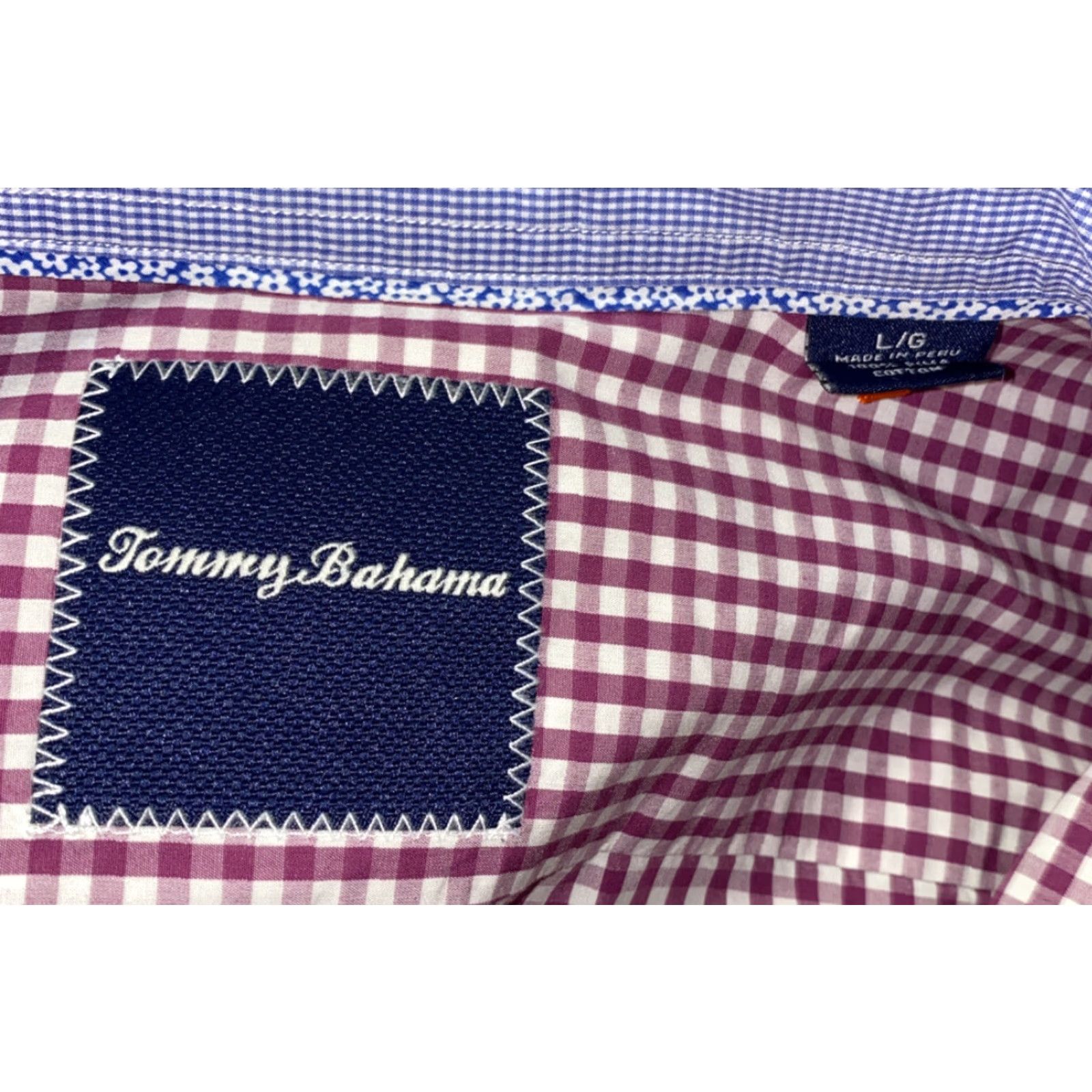 Tommy Bahama Tommy Bahama Shirt Mens Button-Up Long Sleeve Red/White Checkered Size L Size US L / EU 52-54 / 3 - 6 Thumbnail