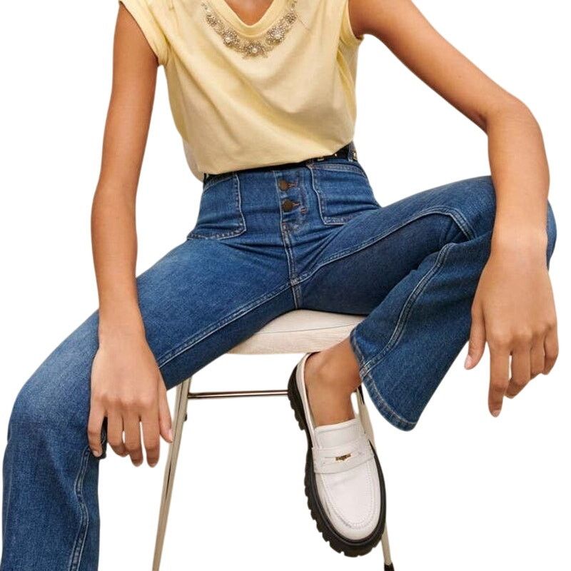 Maje MAJE Passion Double Pocket Blue Jeans Cropped | Size 28 Size 28" / US 6 / IT 42 - 7 Thumbnail