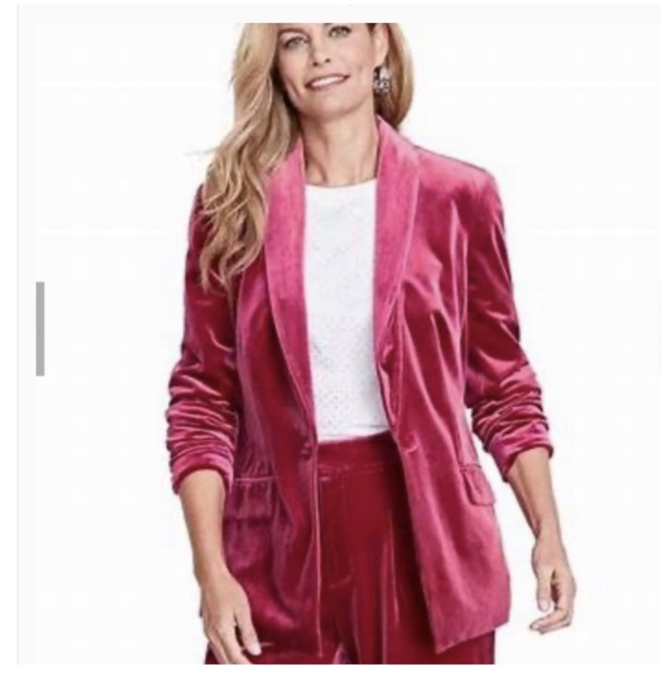 I.N.C INC International Concepts Blazer Womens Pink velvet NWT Size M / US 6-8 / IT 42-44 - 1 Thumbnail