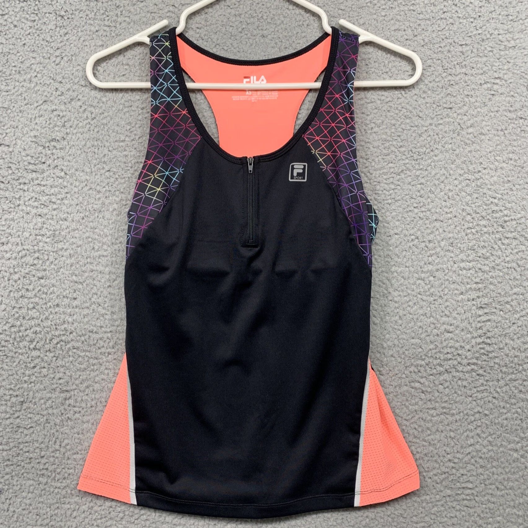 Fila FILA Sport Athletic Top Women XS Black Multi-Color Racerback Tank Top Size XS / US 0-2 / IT 36-38 - 2 Thumbnail
