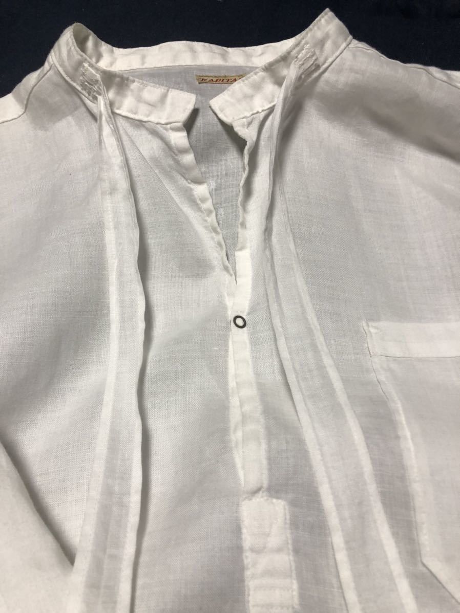 Kapital Archive Linen Tie-up Stand Collar Shirt Size US L / EU 52-54 / 3 - 4 Thumbnail