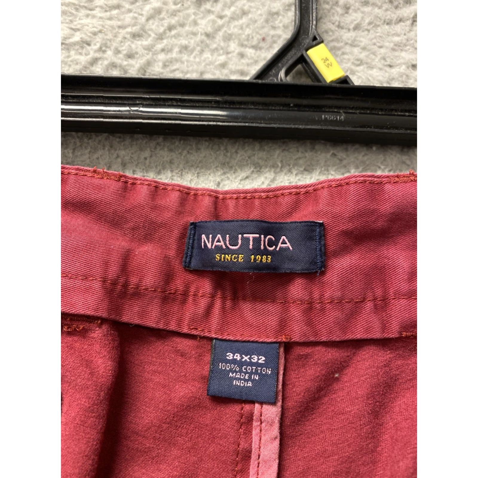 Nautica Nautica Men's Slim Fit Chino Pants W34 L32 Cotton Casual Travel Red Size US 34 / EU 50 - 4 Thumbnail