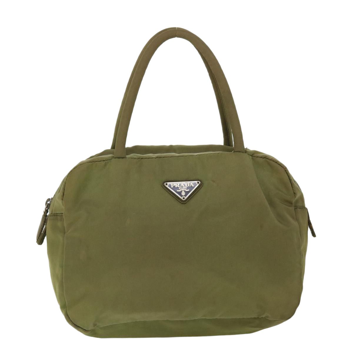 image of Prada Hand Bag Nylon Khaki Auth 53706 in Green, Women's