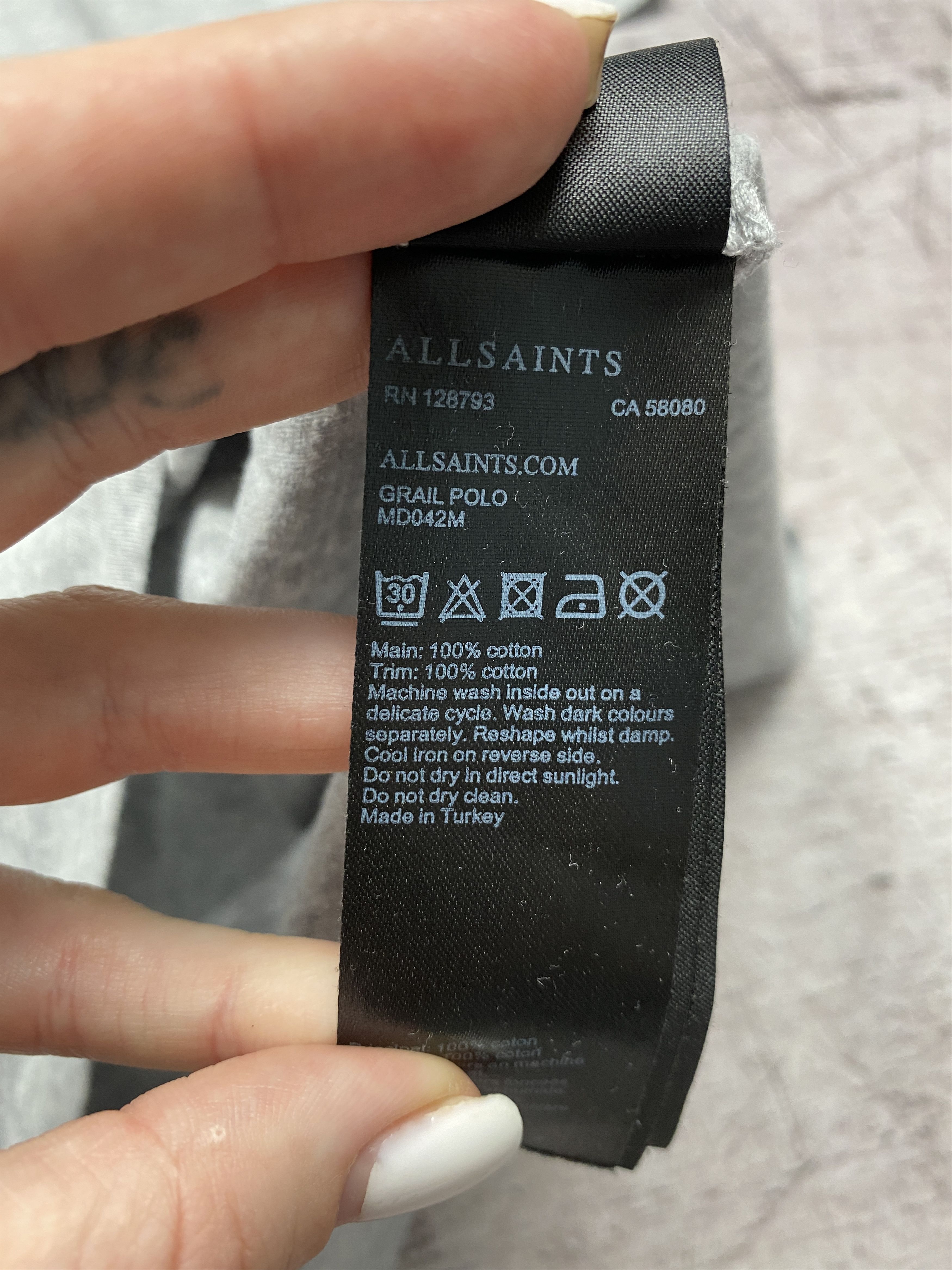 Allsaints × Vintage Allsaints Vintage Mens Grail Polo Shirt Size US XXL / EU 58 / 5 - 5 Thumbnail