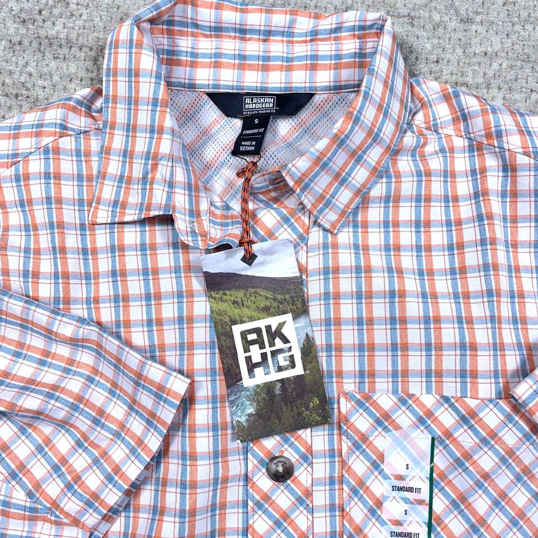 Vintage Alaskan Hardgear Shirt Men Small Orange Blue Plaid Button Up Regular Fit Hiking Casual Travel Size US L / EU 52-54 / 3 - 2 Thumbnail