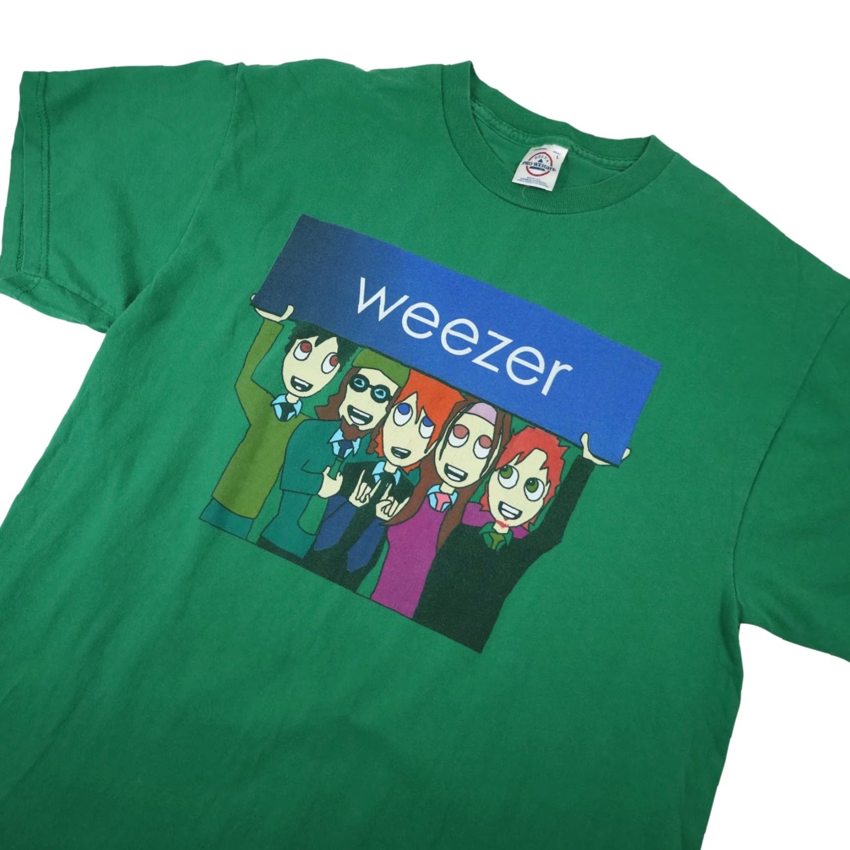 Vintage VINTAGE Weezer Cartoon Group Photo Band Tee Mens Large Green Size US L / EU 52-54 / 3 - 2 Thumbnail
