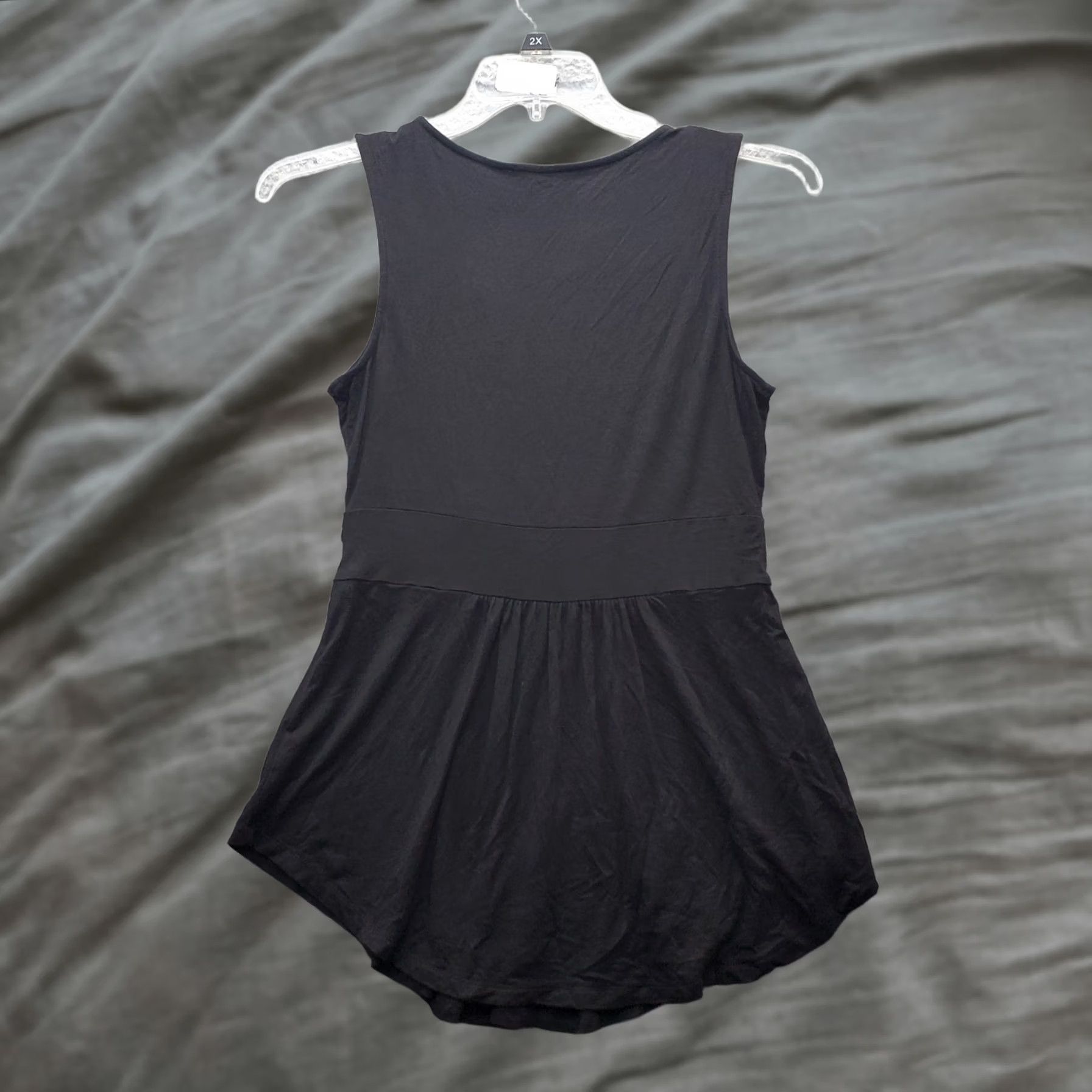 Vintage Philosophy Tunic Top Womens Size S Black Rayon Stretchy Fitted Knit Sleeveless Size S / US 4 / IT 40 - 1 Thumbnail