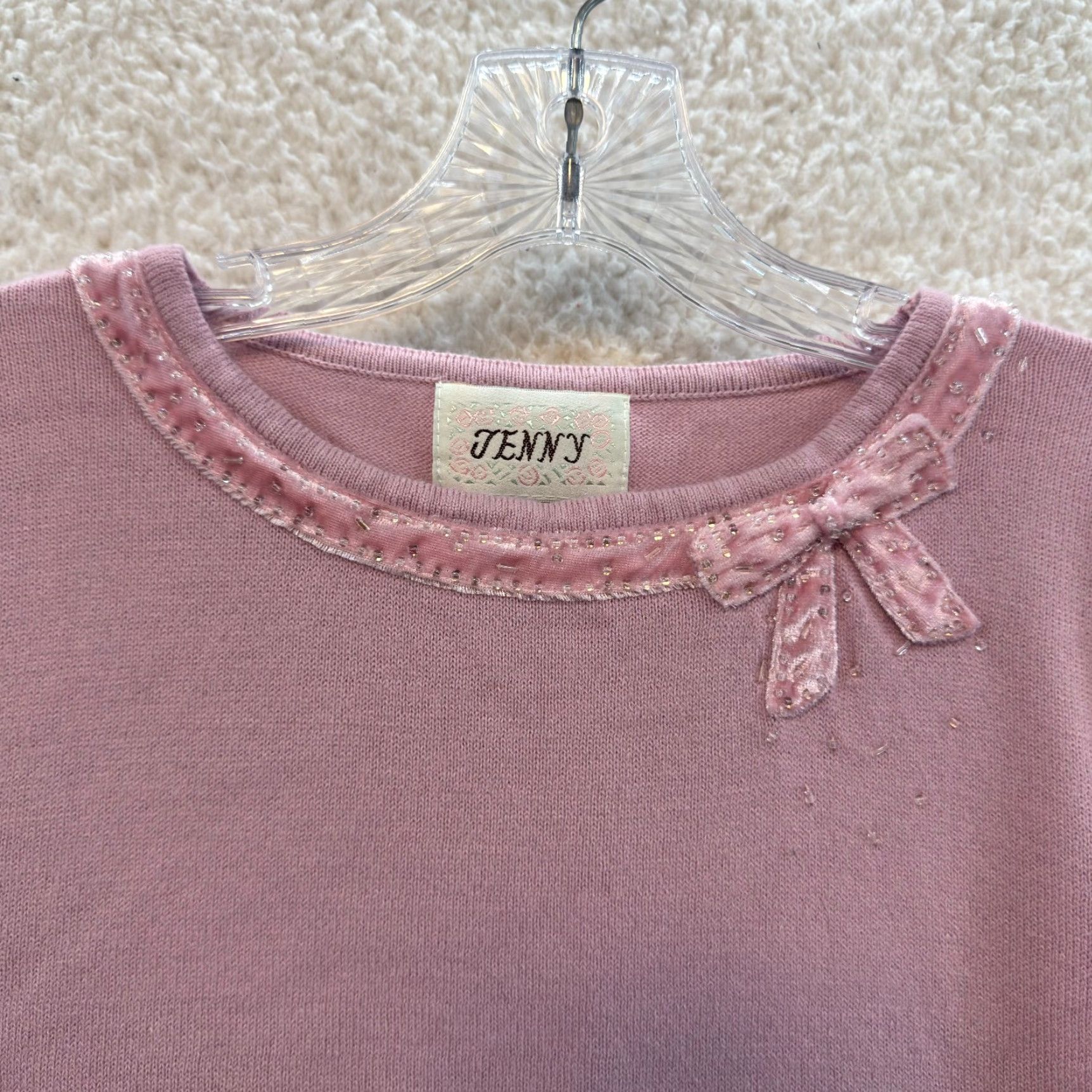 Vintage VINTAGE 90s Jenny Sweater Top L Pink Cottagecore Fairy Kei Coquette Grandma Shirt Mens Womens Girls Boys Size L / US 10 / IT 46 - 3 Thumbnail