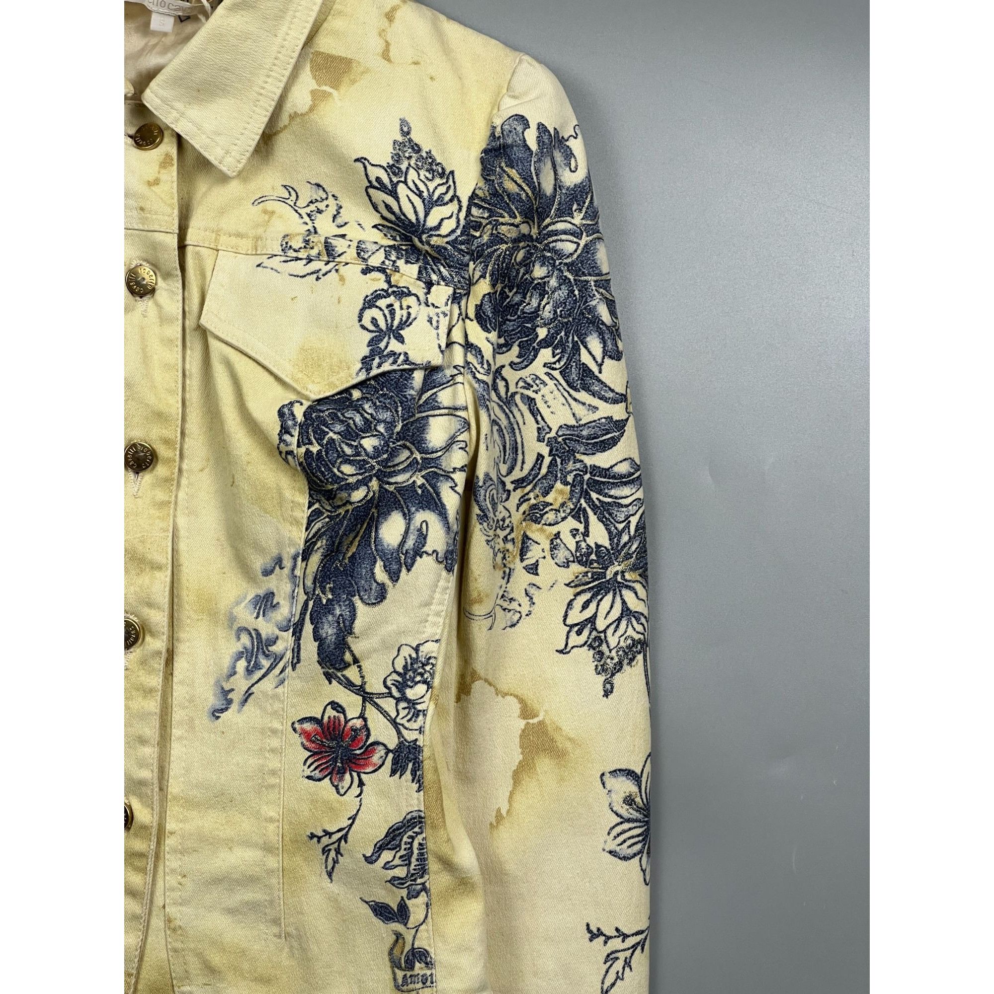 Roberto Cavalli 2003 Roberto Cavalli Runway Tattoo Denim Jacket (Y0879) Size S / US 4 / IT 40 - 5 Thumbnail