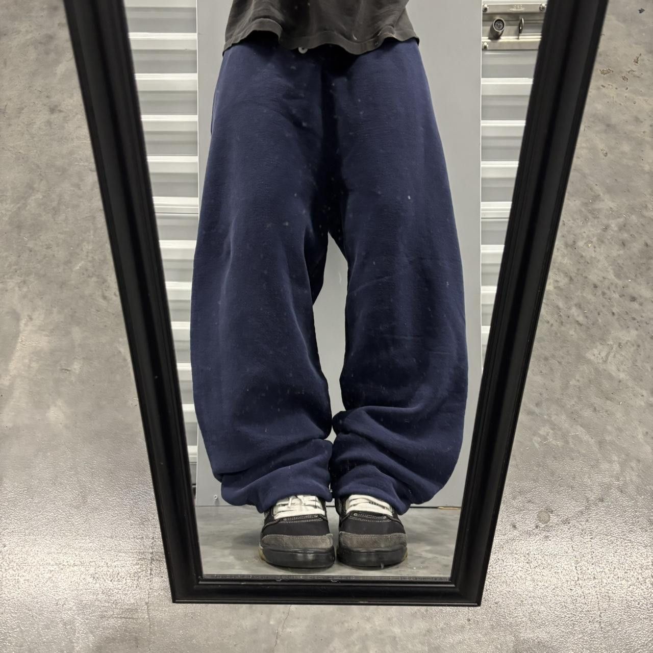 Japanese Brand × Vintage Crazy Vintage Y2K/2000s Baggy Navy Blue Essential Sweatpants! Size US 32 / EU 48 - 1 Thumbnail