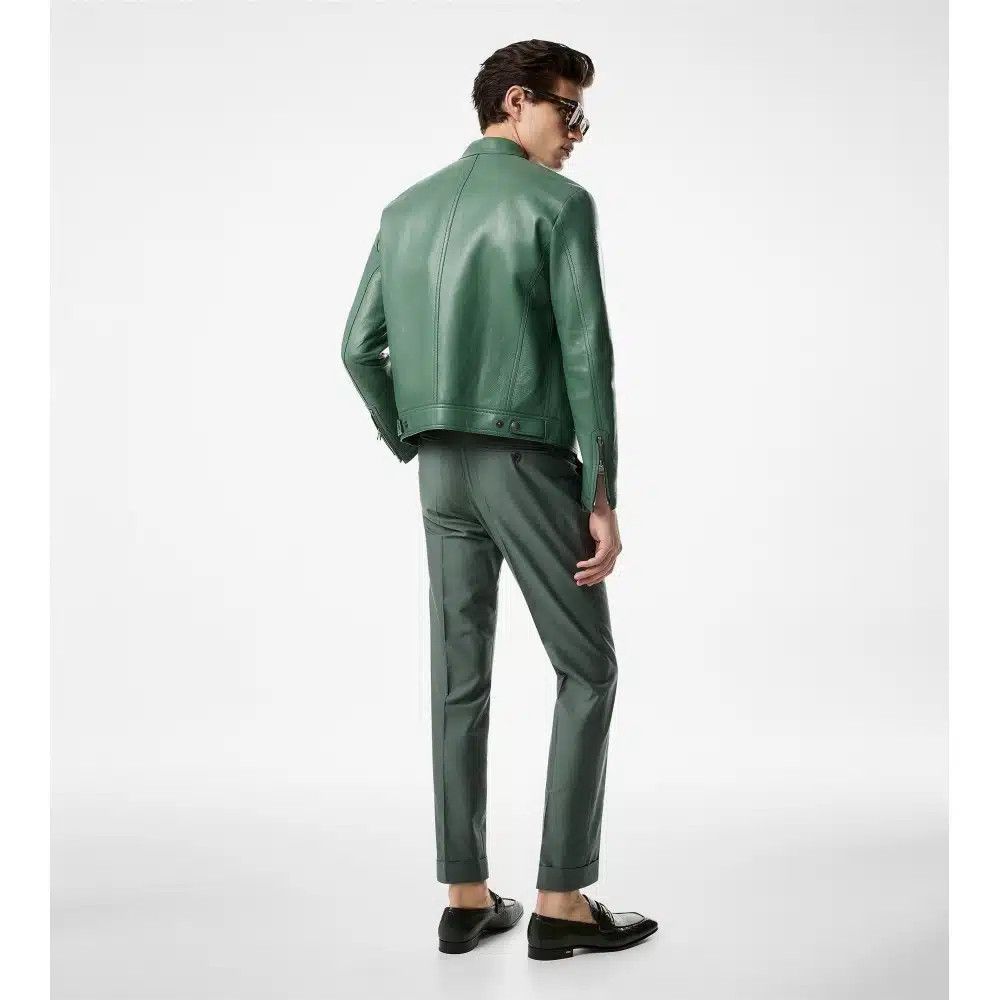 Tom Ford o1loc1c0325 PLAR05 Wool Silk Atticus Pant in Green Size US 32 / EU 48 - 4 Thumbnail