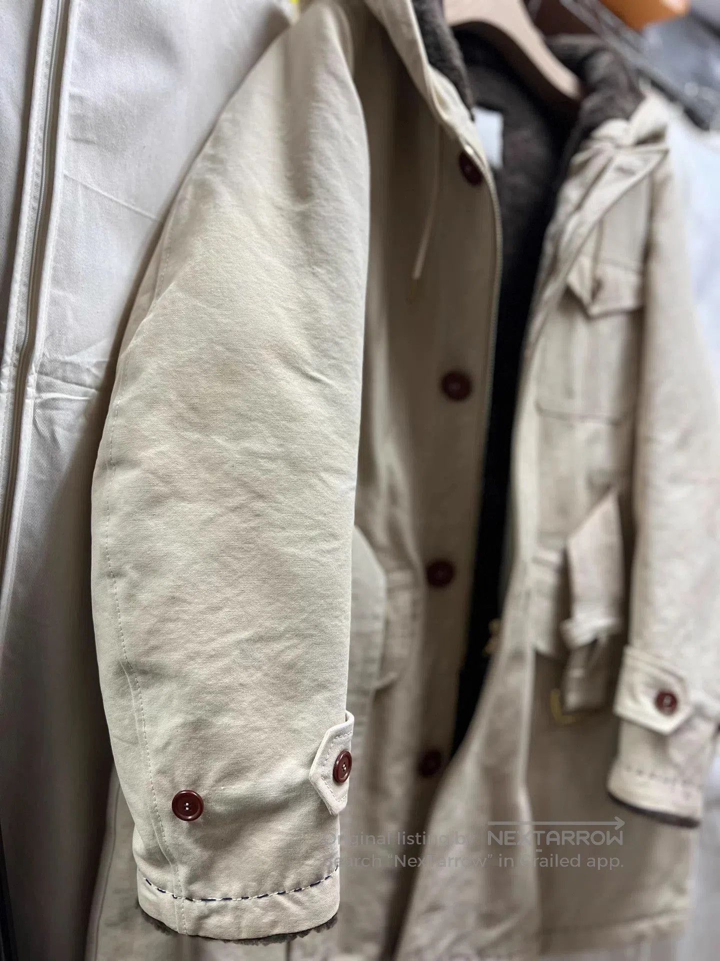 Visvim Beige Hooded Parka with Fleece Lining (Size S). Size US S / EU 44-46 / 1 - 4 Thumbnail
