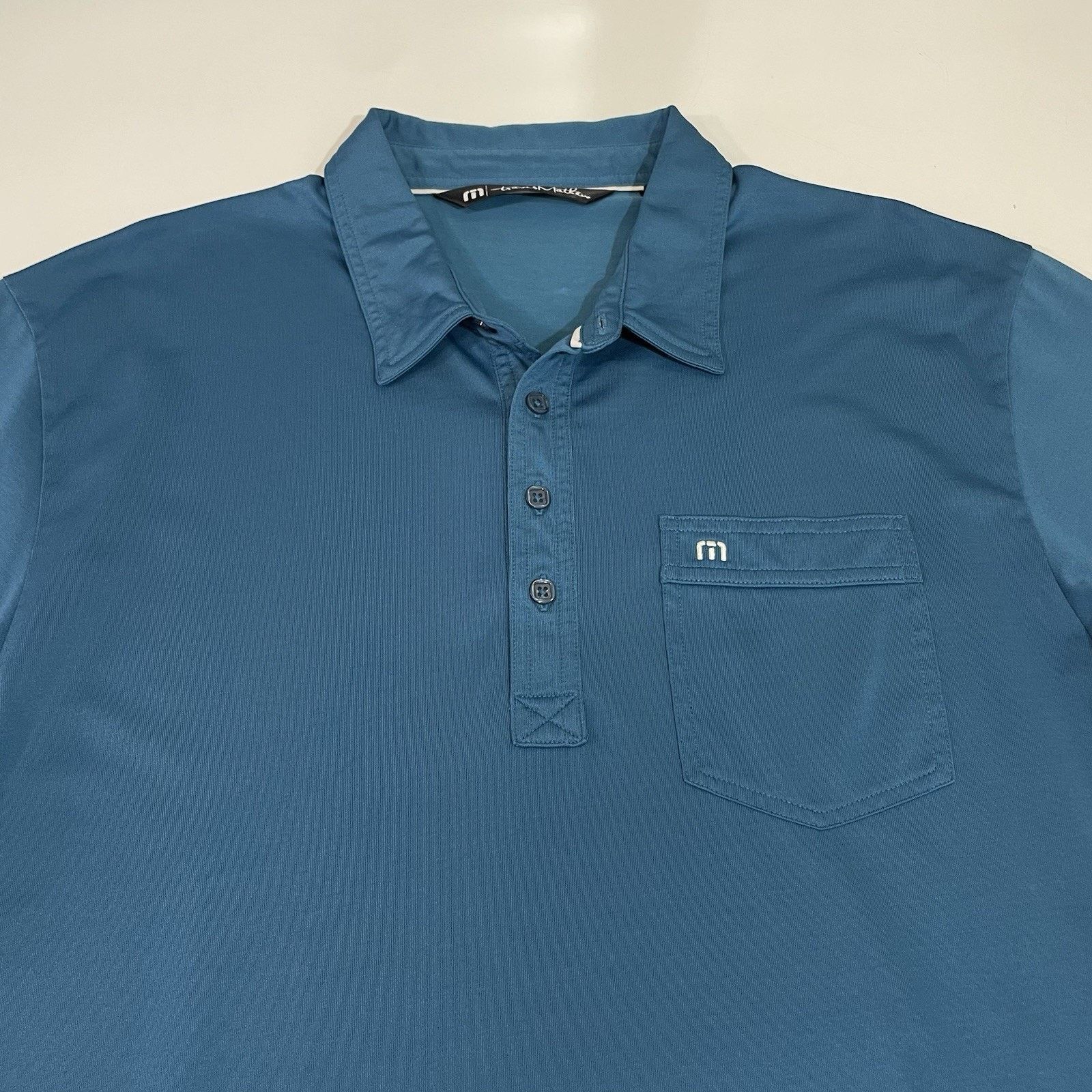 TravisMathew Travis Mathew Langley Men’s XL Short Sleeve Golf Polo Blue Size US XL / EU 56 / 4 - 3 Thumbnail