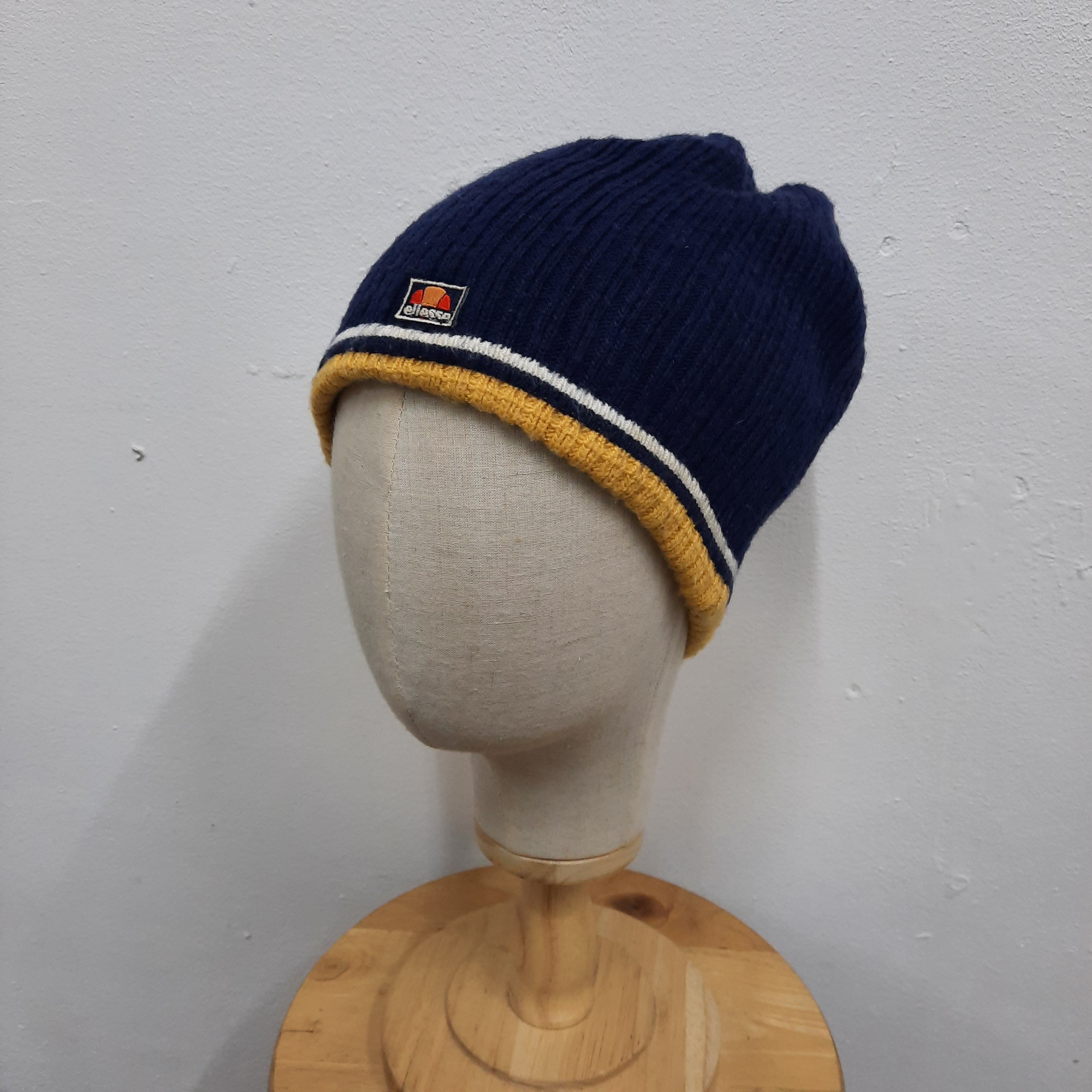 Ellesse 🏔 Vintage ellesse center logo stripes pull on beanie hat Size ONE SIZE - 2 Thumbnail