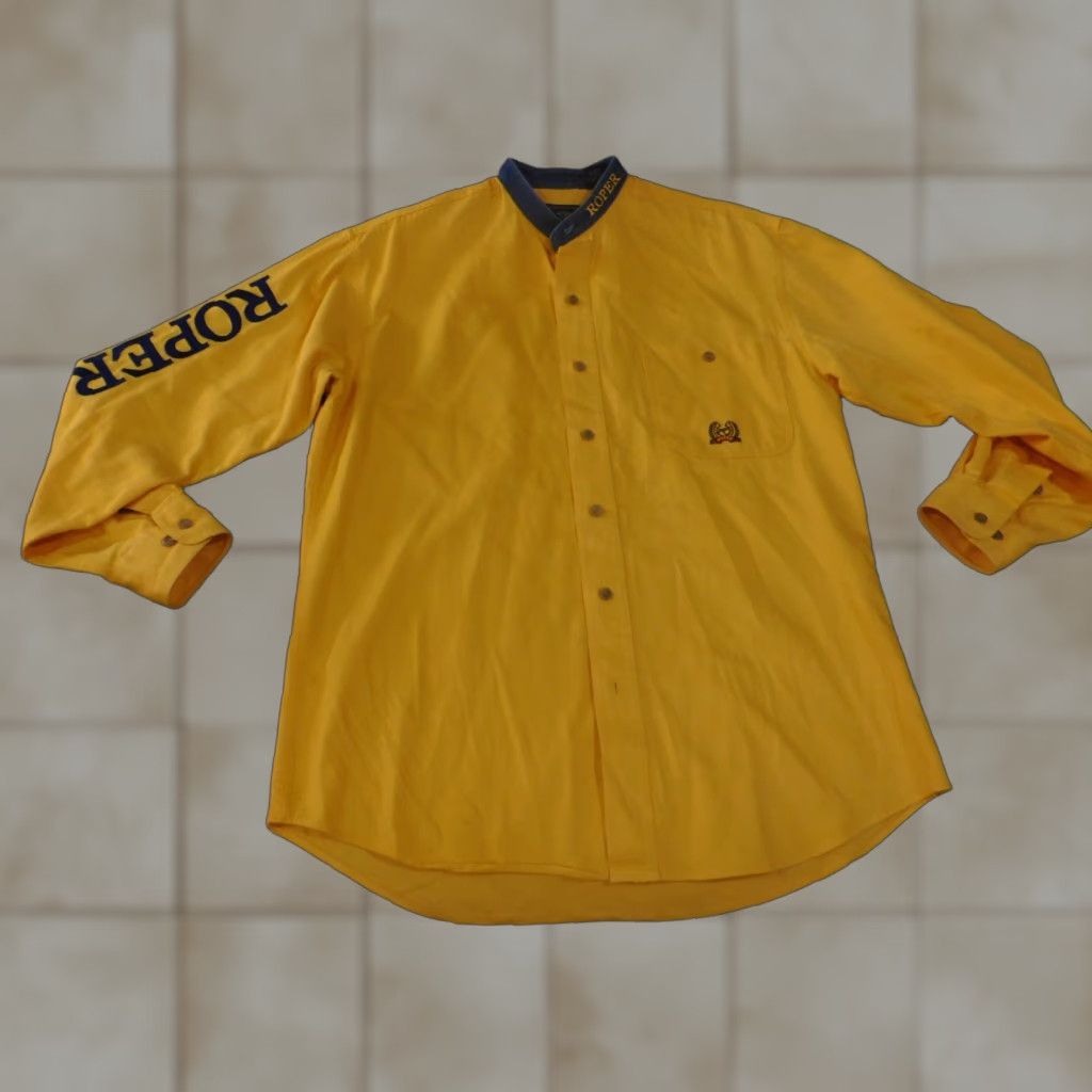 Roper Roper Shirt Mens S Small Yellow Embroidered Western Button Up Cowboy Rodeo Shirt Size US S / EU 44-46 / 1 - 1 Thumbnail