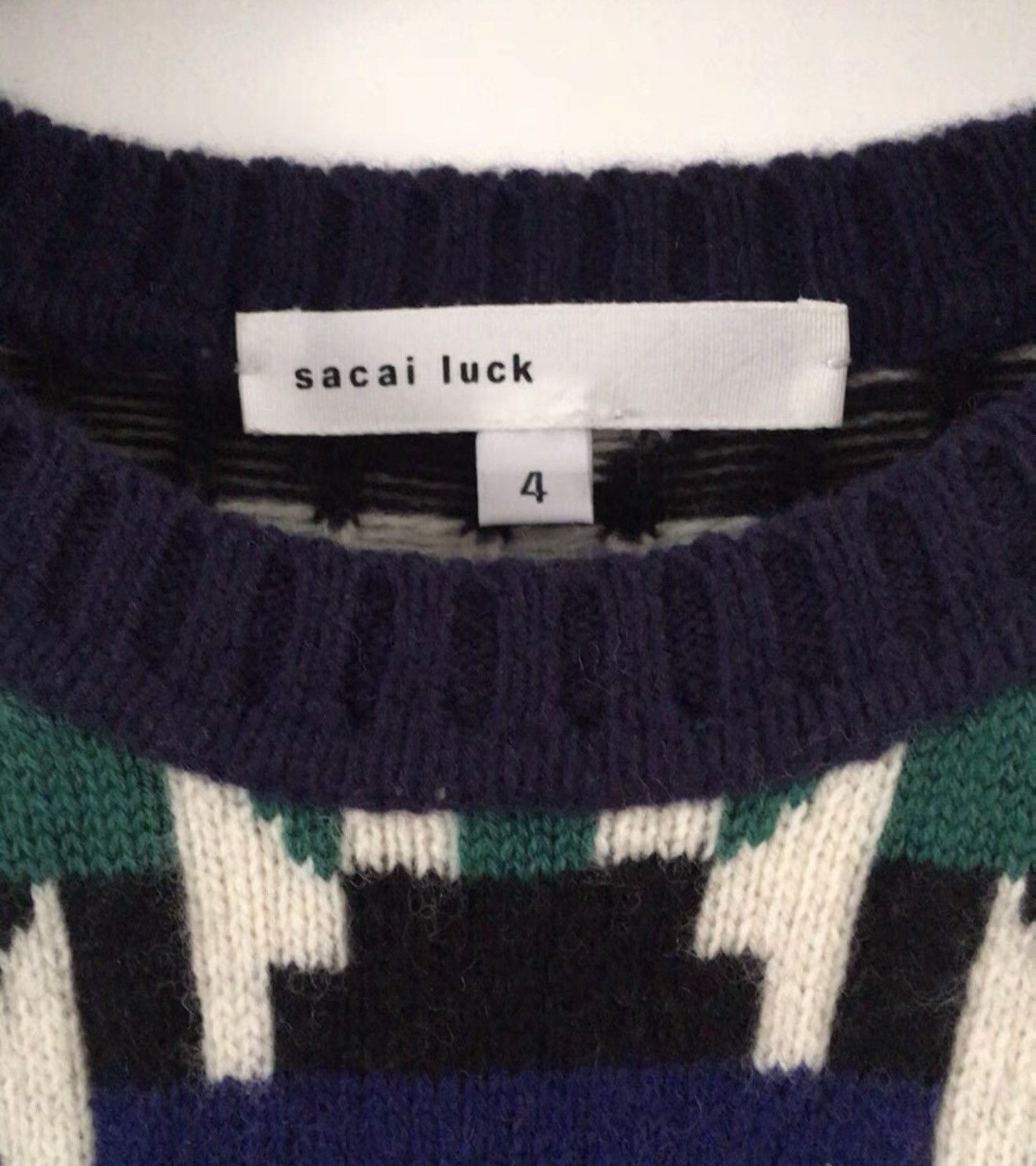Sacai SACAI patchwork top sweater, combining black knitwear jacket Size US L / EU 52-54 / 3 - 2 Thumbnail