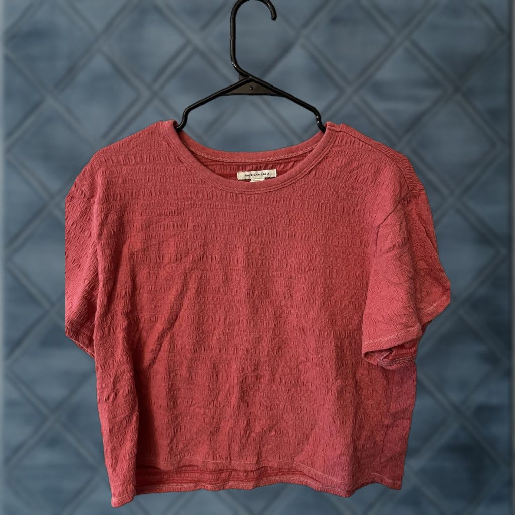 American Eagle Outfitters American Eagle Womens T-Shirt Pink Short Sleeve Crew Neck Pullover Size L Size L / US 10 / IT 46 - 1 Thumbnail