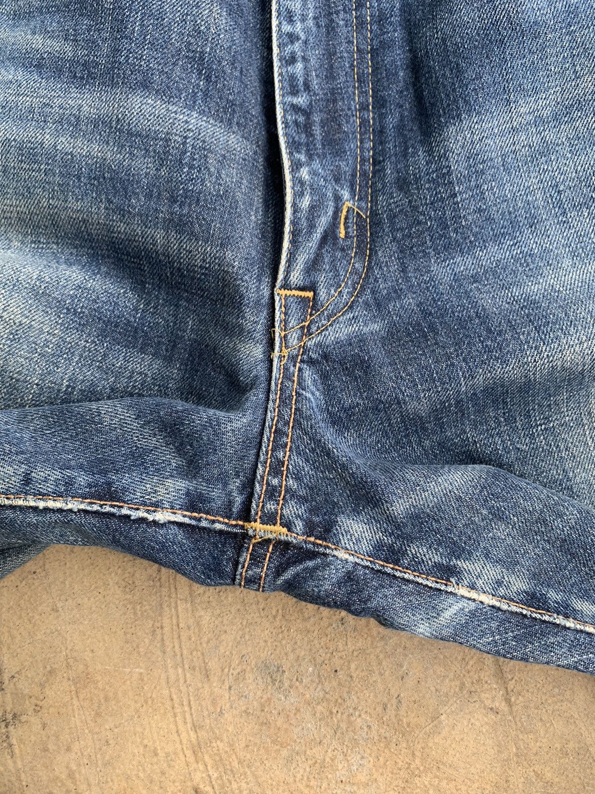 Edwin × Jean Baggy Jeans Something By Edwin 505 Selvedge Distressed Denim Size US 27 - 17 Thumbnail