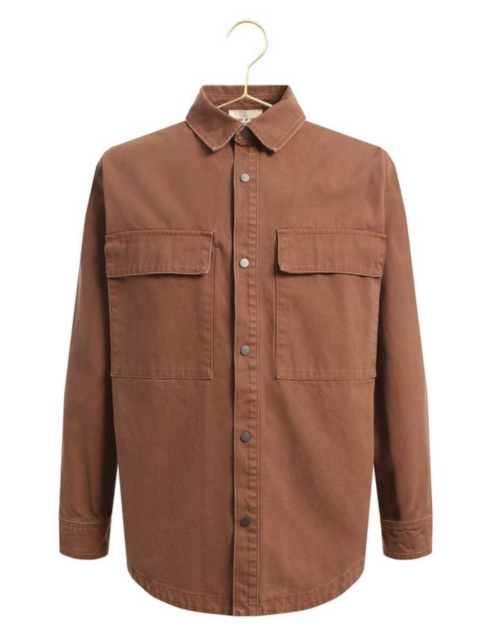 image of New! Fear Of God Pocket Detail Denim Brown Jacket, Men's (Size Medium)
