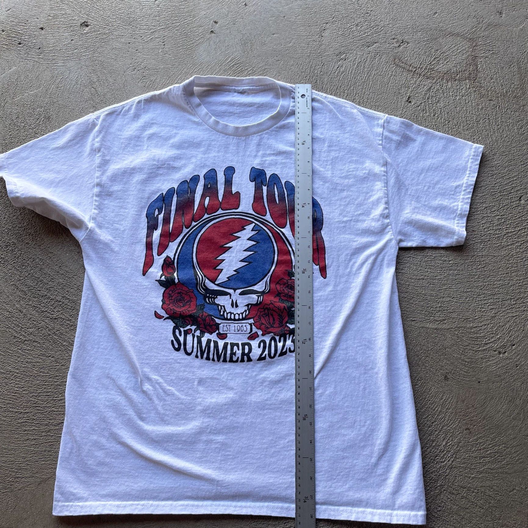 Vintage Grateful Dead Shirt Mens Medium White Band Music Final Tour Steal Your Face 2023 Size US M / EU 48-50 / 2 - 6 Thumbnail