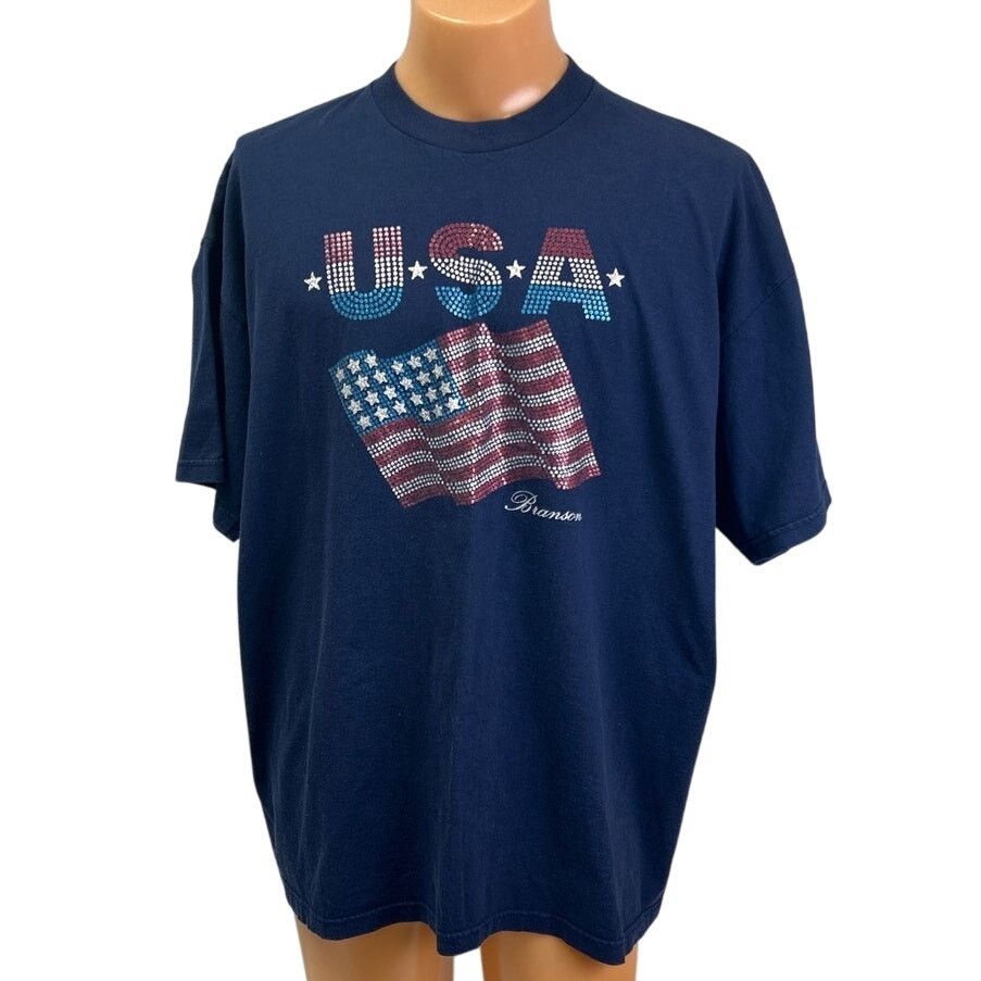 Fila FILA Mens XL Flag USA Branson MO Cotton Short Sleeve Shirt Size US XL / EU 56 / 4 - 1 Thumbnail