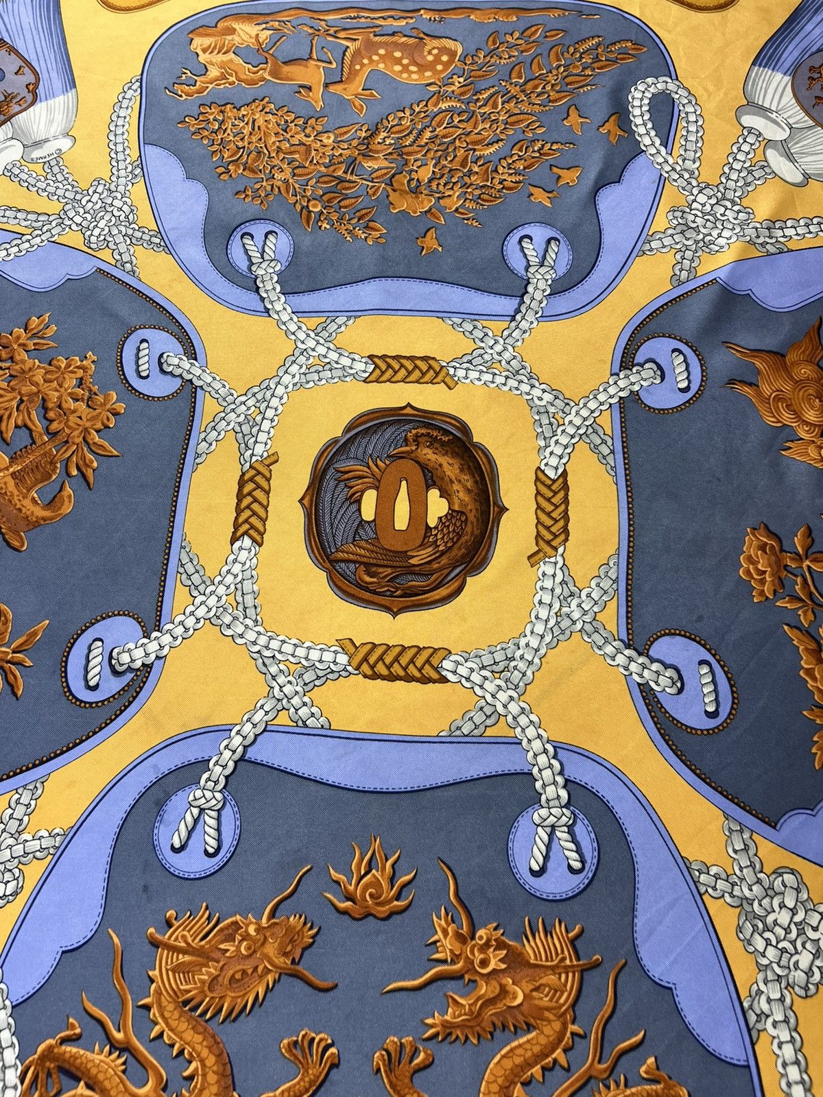 Hermes Vintage Hermes Paris Tsubas silk handkerchief scarf chain Size ONE SIZE - 7 Thumbnail