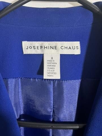 Designer Elegant Josephine Chaus Blue Blazer - Size 8 Size M / US 6-8 / IT 42-44 - 2 Thumbnail