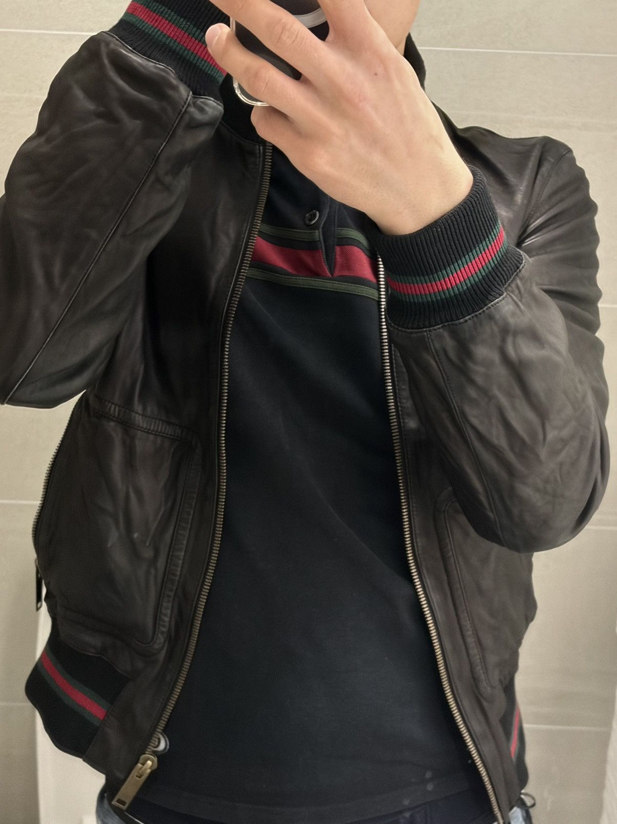 Gucci Gucci Stripe lambskin leatherjacket Size US M / EU 48-50 / 2 - 2 Thumbnail