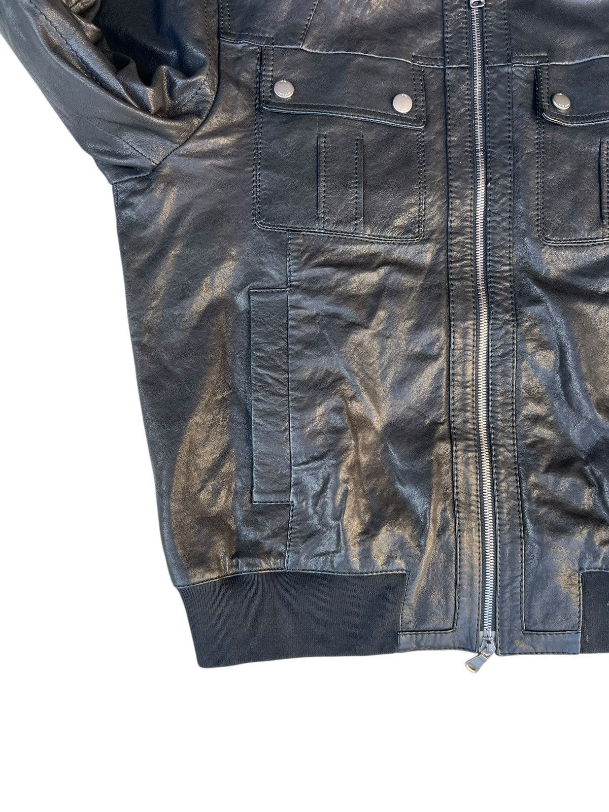 Hugo Boss Hugo Boss Italian Lamb Napa Leather Racer Jacket Size US M / EU 48-50 / 2 - 7 Thumbnail