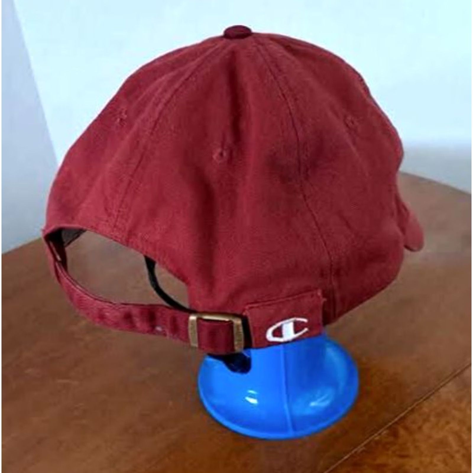 Champion Champion Adjustable Burgundy Hat Baseball Cap Men EUC Red Canvas Adjustable Strap Sports Pattern Size ONE SIZE - 3 Thumbnail