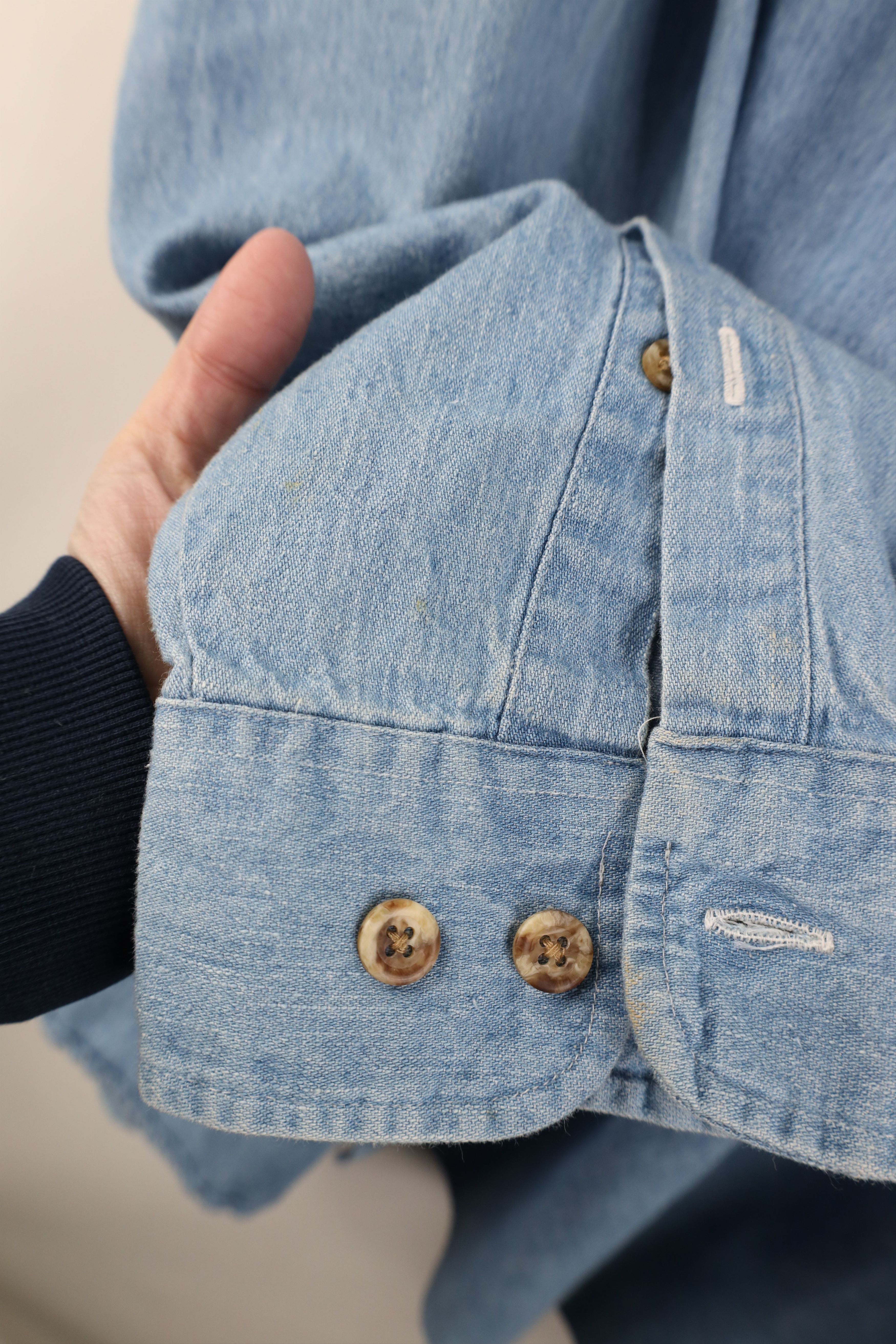 Vintage Vintage 90s Plumbers Union Denim Button Down Shirt Blue USA Size US XL / EU 56 / 4 - 9 Thumbnail