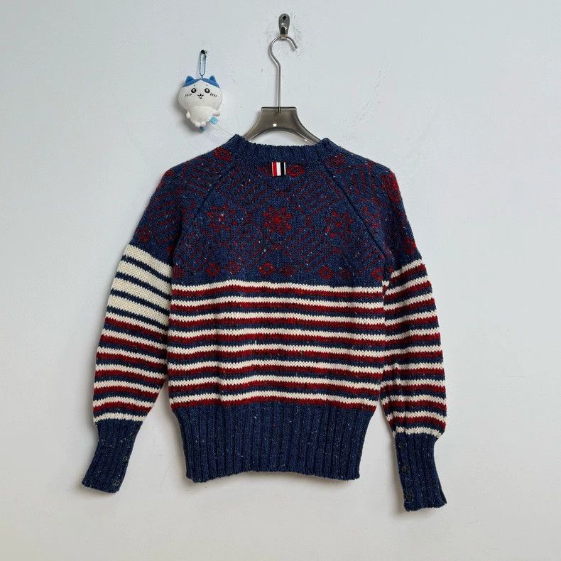 Thom Browne Thom Browne Red and blue striped sweater Size US S / EU 44-46 / 1 - 1 Thumbnail