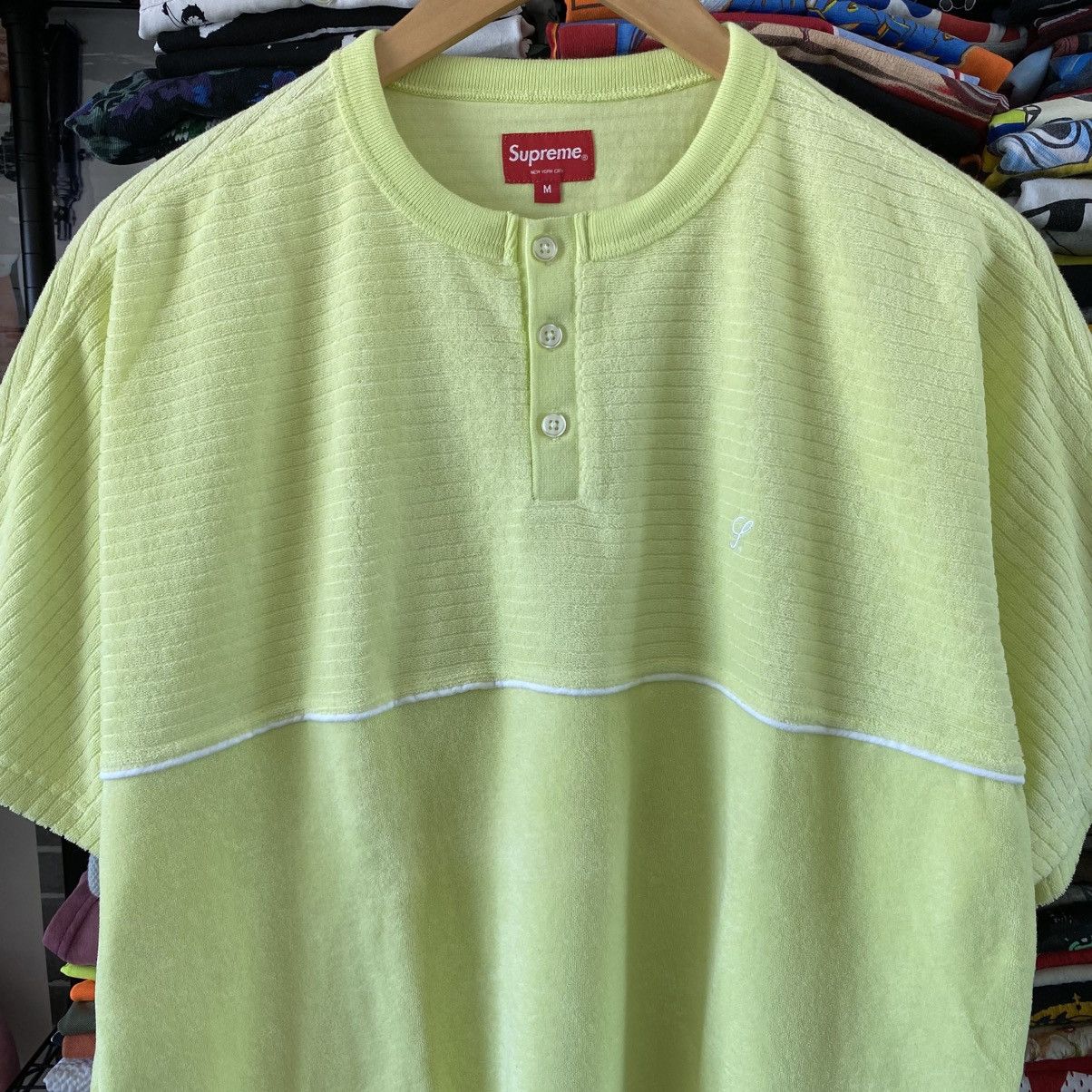 Supreme Supreme Shirt Terry Cloth Henley Top Lime 2020 Size US M / EU 48-50 / 2 - 2 Thumbnail
