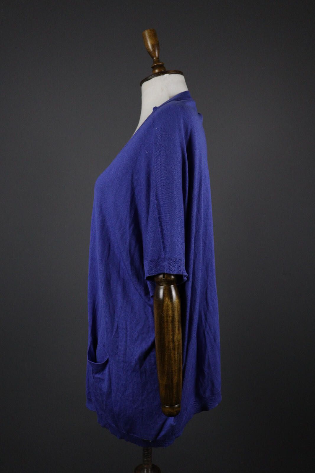 Fay Fay Blue 100% Silk Women's Knit Drape Sweater Size M Size M / US 6-8 / IT 42-44 - 4 Thumbnail