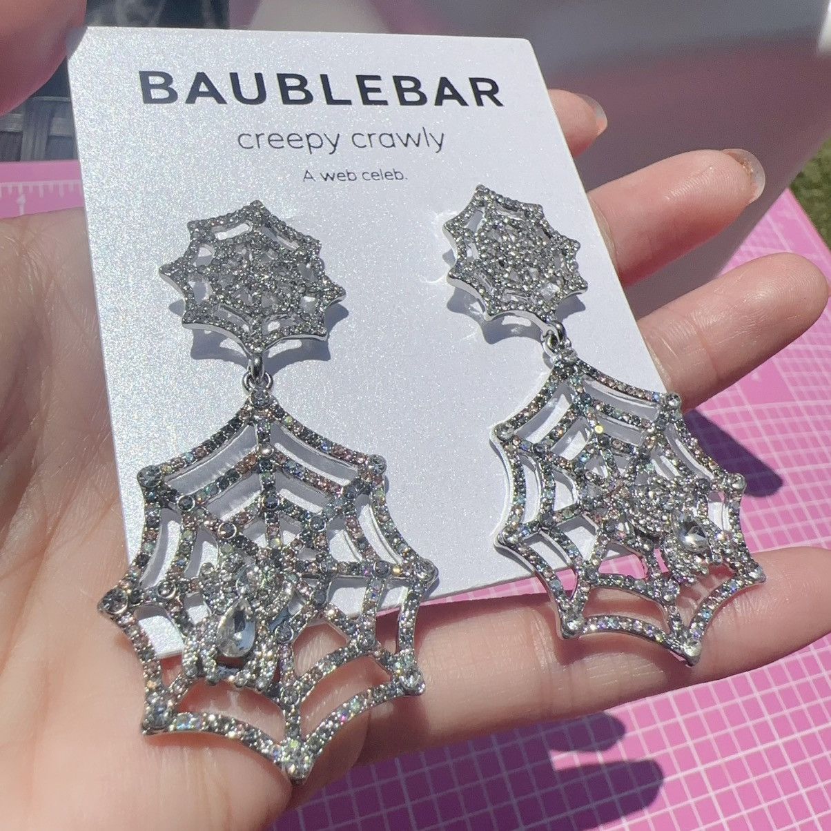 Designer Baublebar silver diamond paved creepy crawly A web celeb Size ONE SIZE - 5 Thumbnail