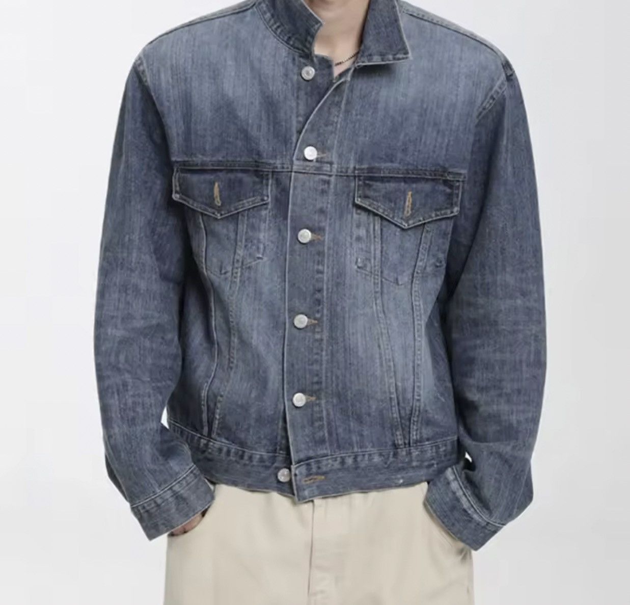Japanese Brand Denim Jackets Turn-down Collar Korean Style Size US XXL / EU 58 / 5 - 3 Thumbnail